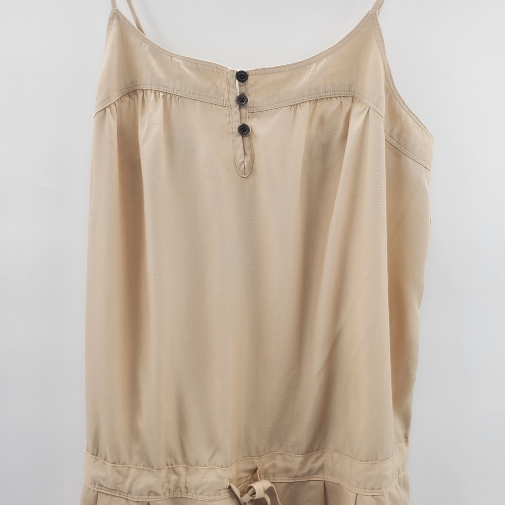 Gap Medium Tan NWTS Tank Short Romper Button Front - Picture 2 of 7